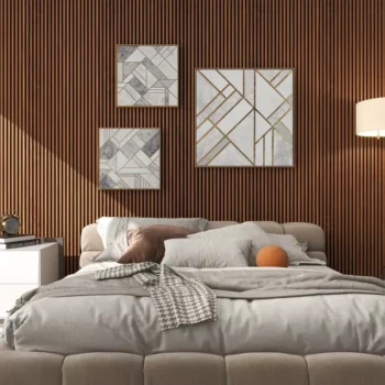 Akustik Panel 244x60 - Gerçek Ahşap Lamel Ses Yalıtımlı - Ceviz no3 - Görsel 2
