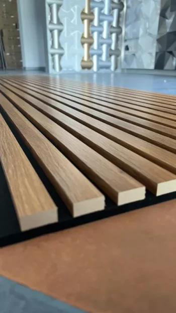 Akustik Panel 244x60 - Gerçek Ahşap Lamel Ses Yalıtımlı - Ceviz no3 - Görsel 3